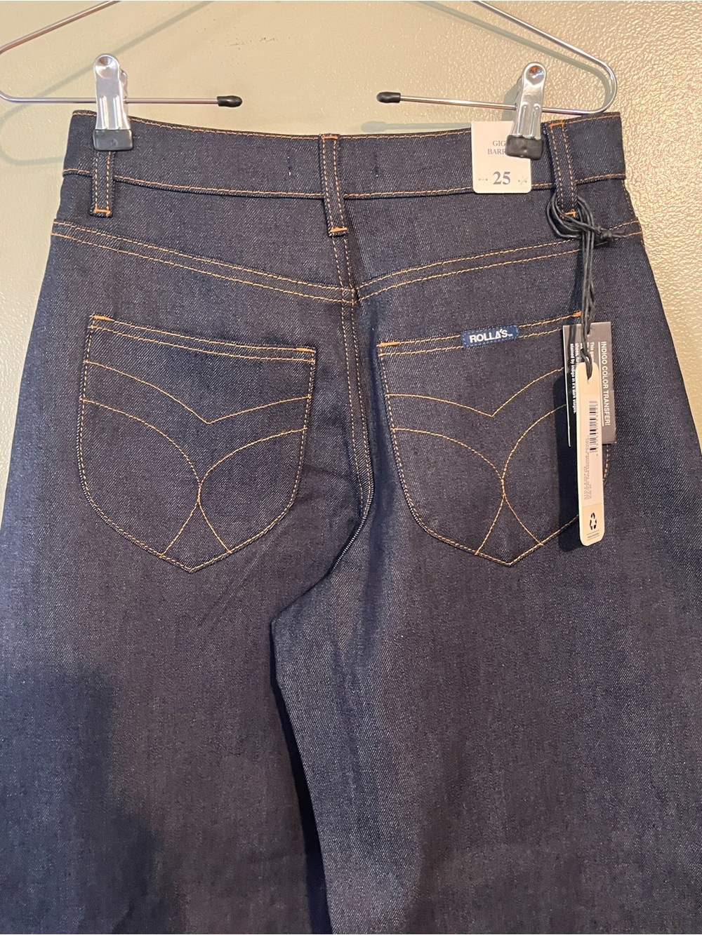 ROLLA'S High-Rise Madame  Indigo Button-Fly Women's Jeans Gigi Barrel Leg 25 NWT - Picture 6 of 14